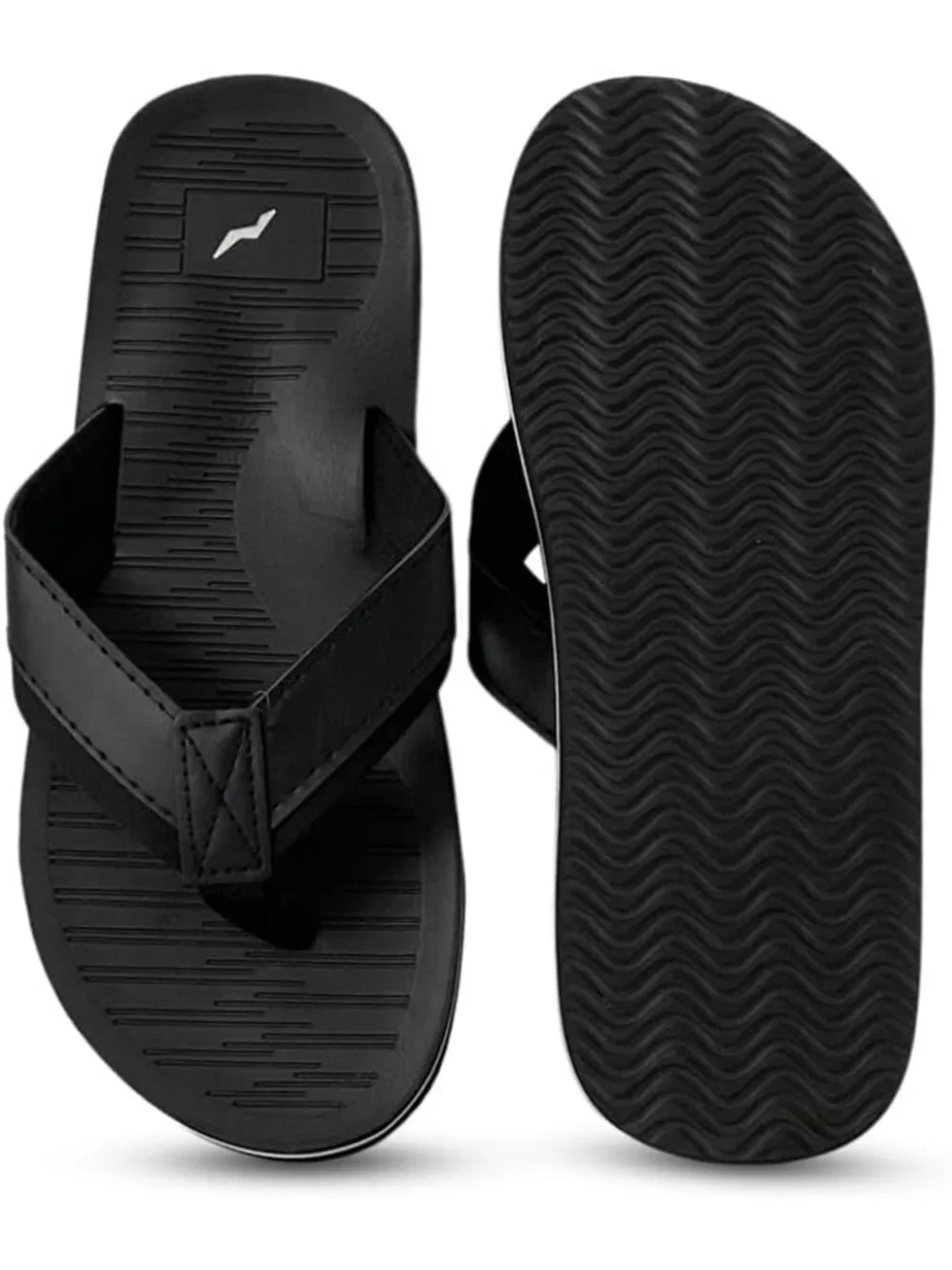 Norty Thong Men's Dark Black Footwear For Summer Comfortable Sandals Casual
